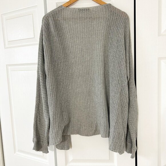 SHEIN Gray Open Front Oversized Knit Cardigan Sweater Womens Size Small - Picture 6 of 8